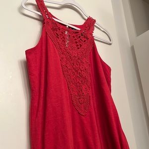 WHBM Coral Sleeveless Drawstring Top Size M